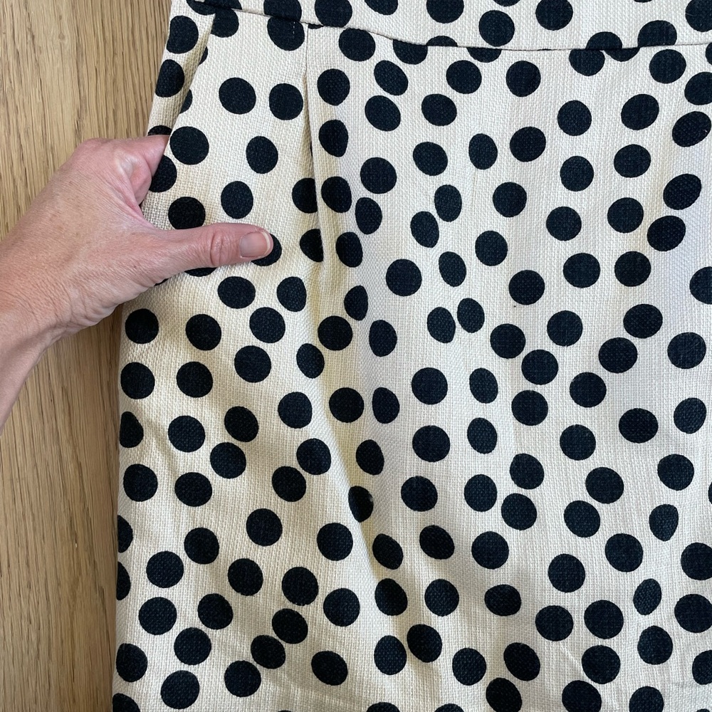 J. Crew Cream Mini Skirt with Black Polka Dots - Picture 4 of 7